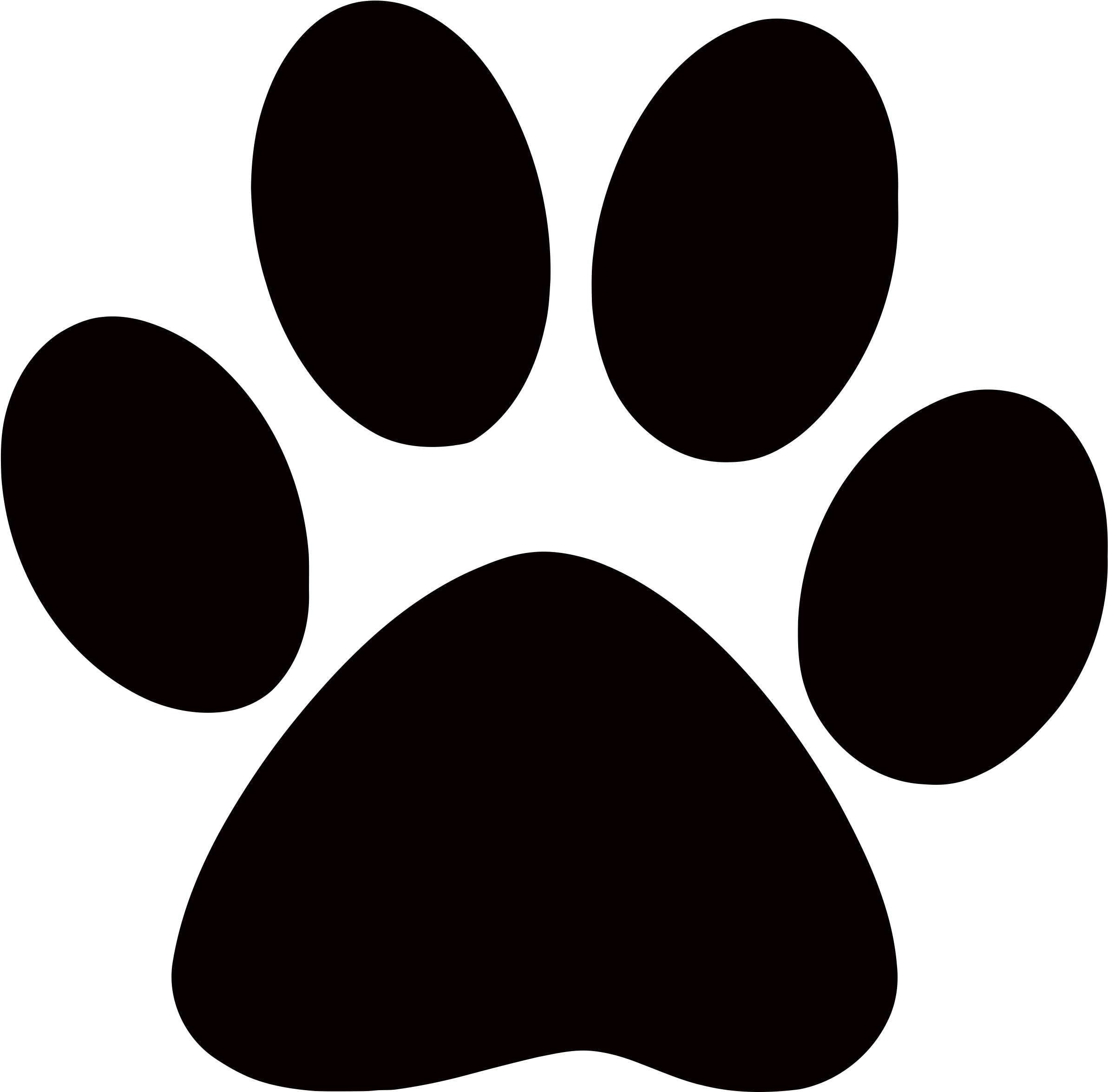 Panther Paw Print Clip Art Best Locker - Dog Paw Clipart Png (2500x2500), Png Download