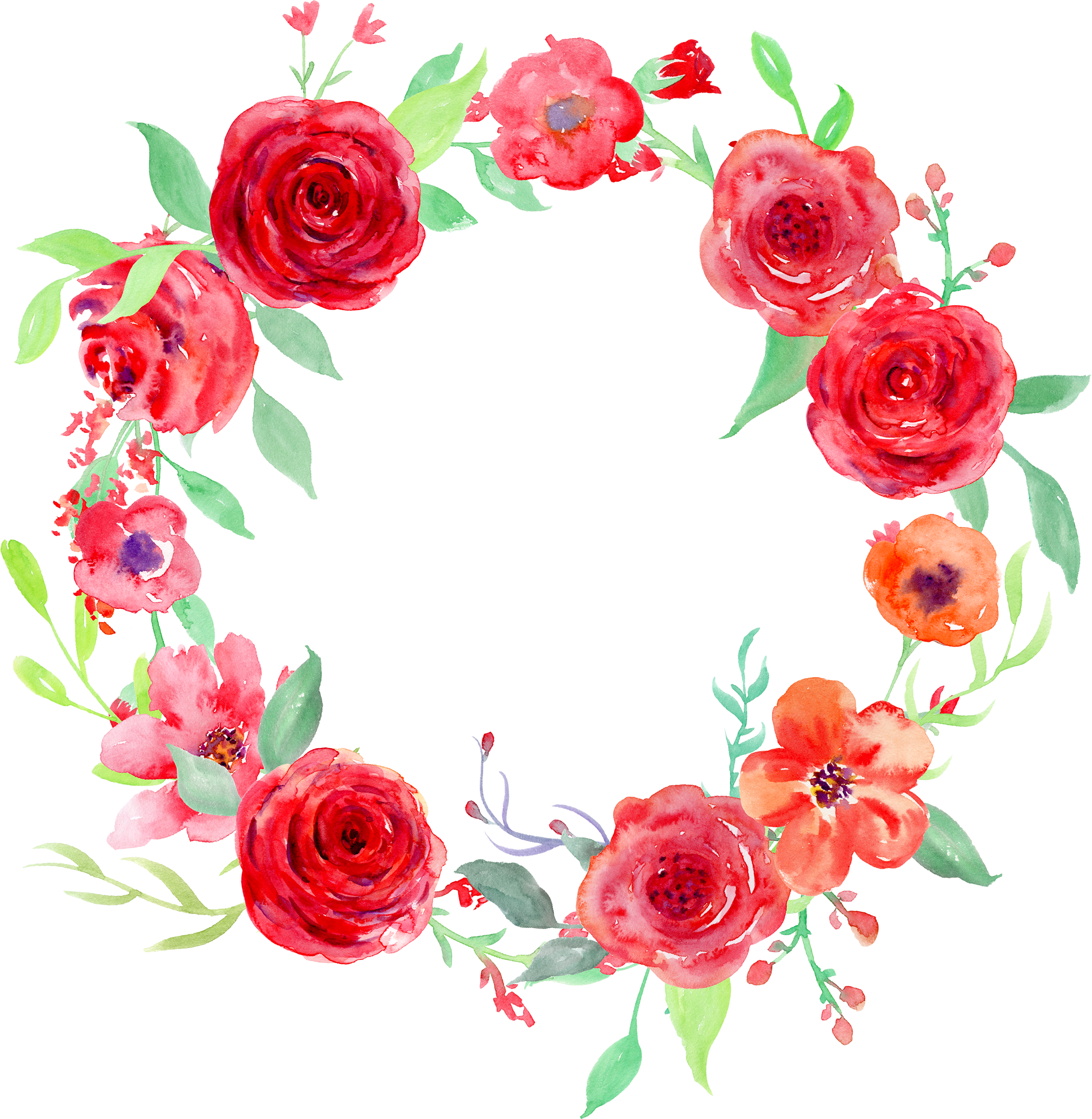 Visit - Flower Ring Watercolor (2100x2151), Png Download