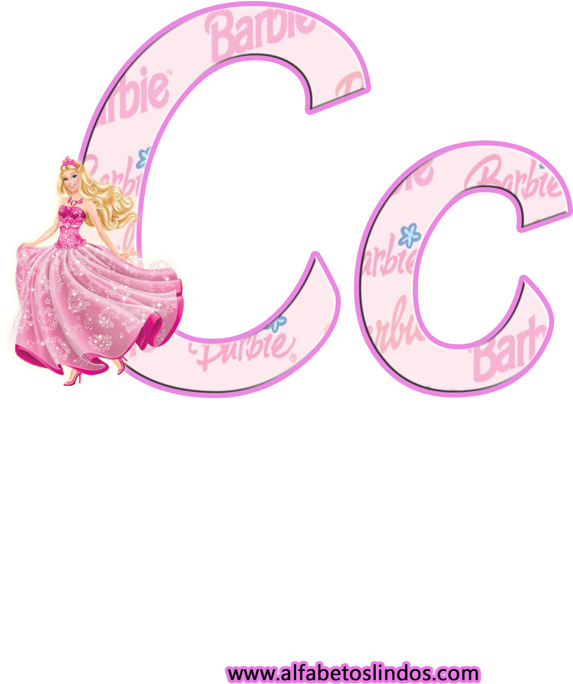 Alfabeto Da Barbie Rosa Em Png Com Fundo Transparente - T Alfabeto Barbie En Png (1600x1572), Png Download