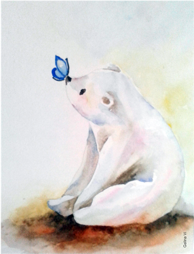 Bear Drawing Watercolor - Watercolor Painting (384x640), Png Download