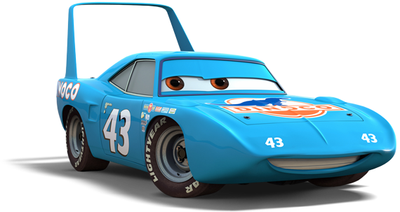 The King Car - Cars 3 Blue Car (570x303), Png Download