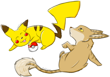 And Nala By Celciego - Pikachu (400x300), Png Download