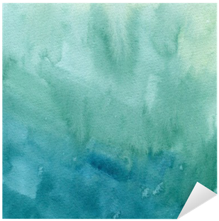 Hand Drawn Turquoise Blue, Green Watercolor Abstract - Watercolor Paint (400x400), Png Download