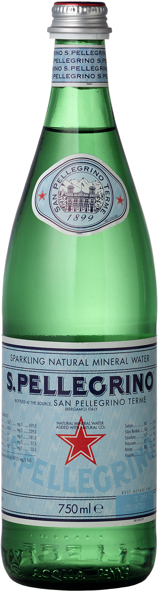 Pellegrino Sparkling Natural Mineral Water Glass Bottles - Nz Lifestyle San Pellegrino Sparkling Water 750ml (1600x2000), Png Download