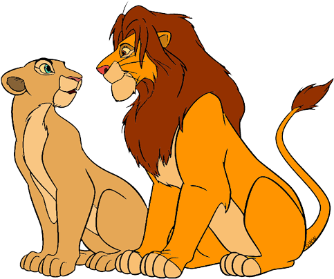 Simba-nala - Adult Simba And Nala (492x407), Png Download