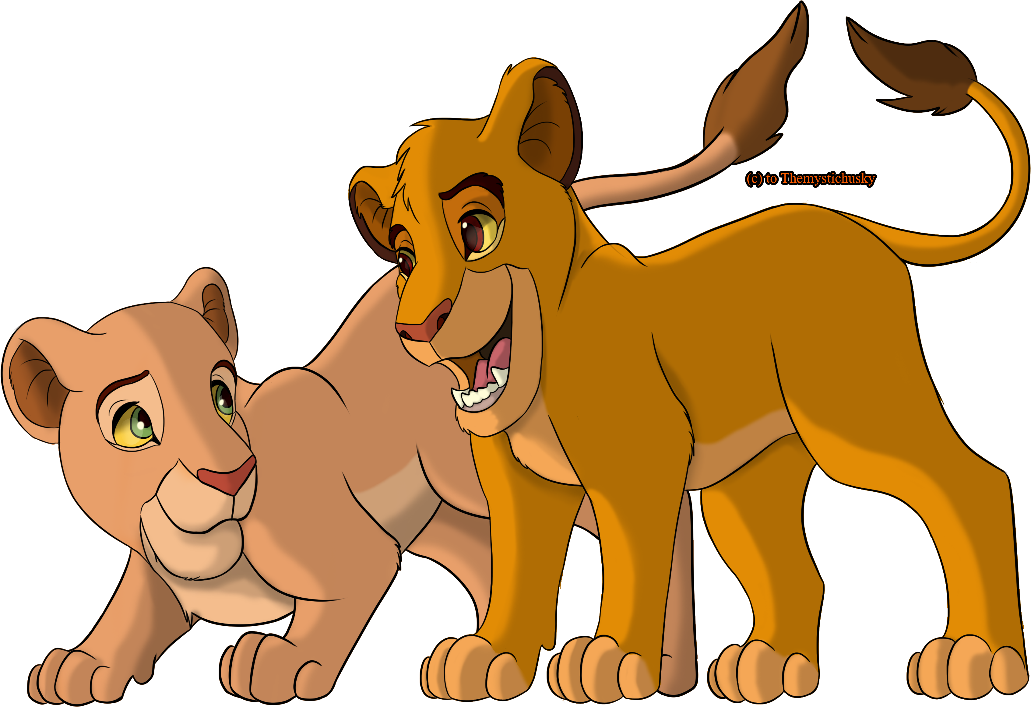 Nala And Simba - Leon Simba Y Nala Png (3508x2480), Png Download