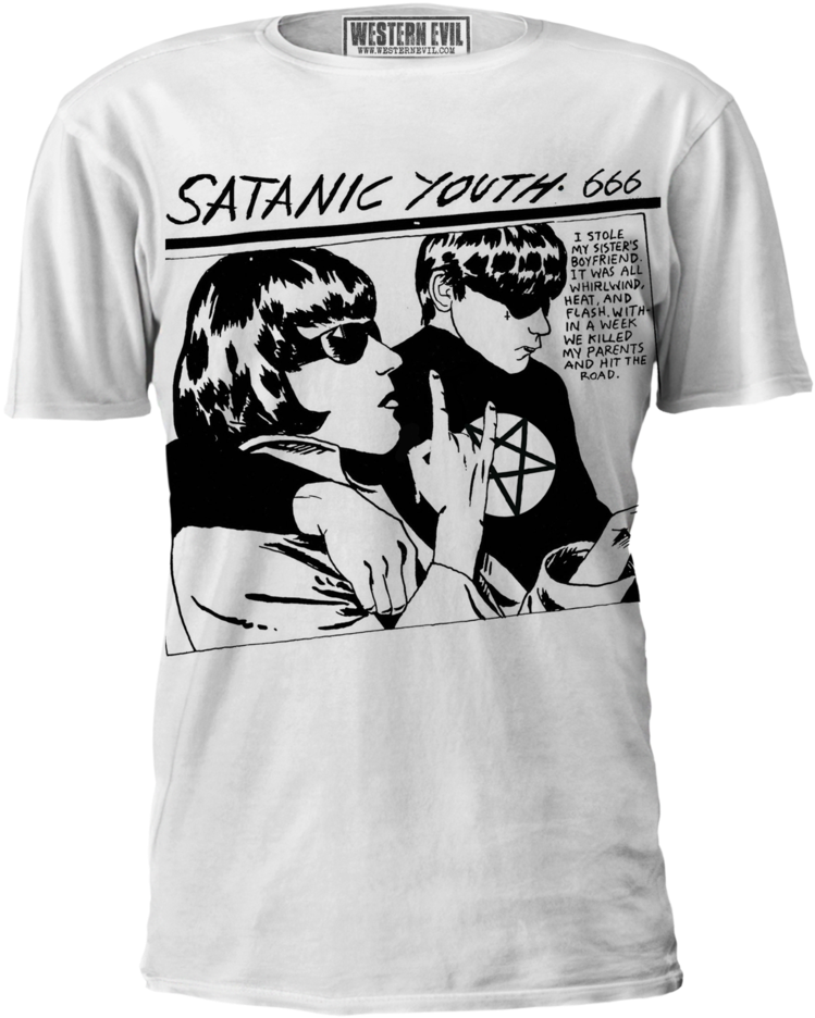 Satanic Youth T-shirt - Sonic Youth Goo Vinyl (787x1024), Png Download