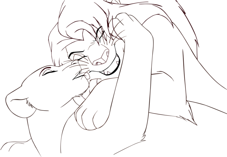 Simba And Nala Kiss - Simba Drawing (900x506), Png Download