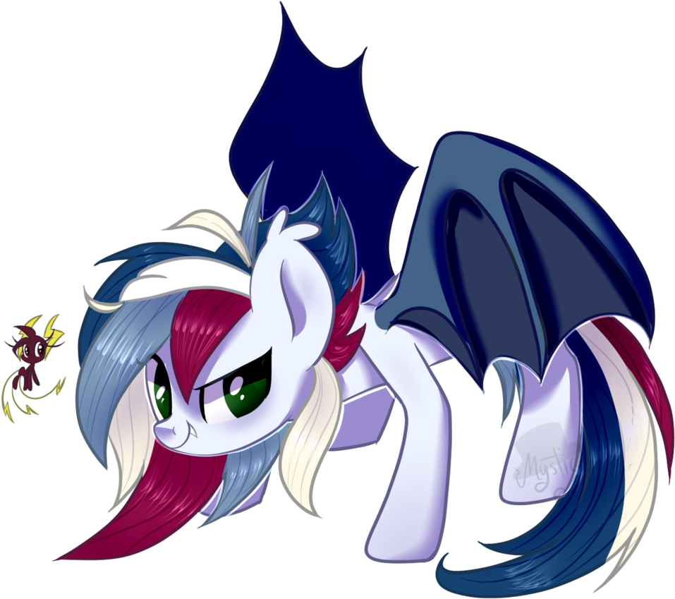Nuryndork, Bat Pony, Duo, Oc, Oc - Cartoon (1024x895), Png Download