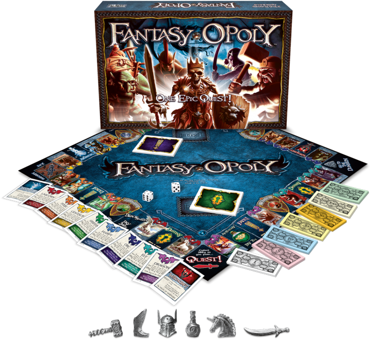 Fantasy Opoly Board Game (768x704), Png Download