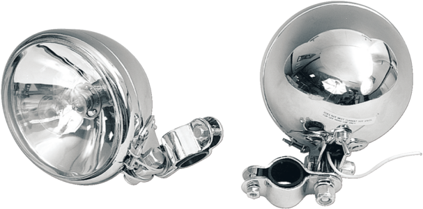 Chromed Reproduction Spotlight For Harley-davidson, - Phare Moto Longue Portée (640x340), Png Download