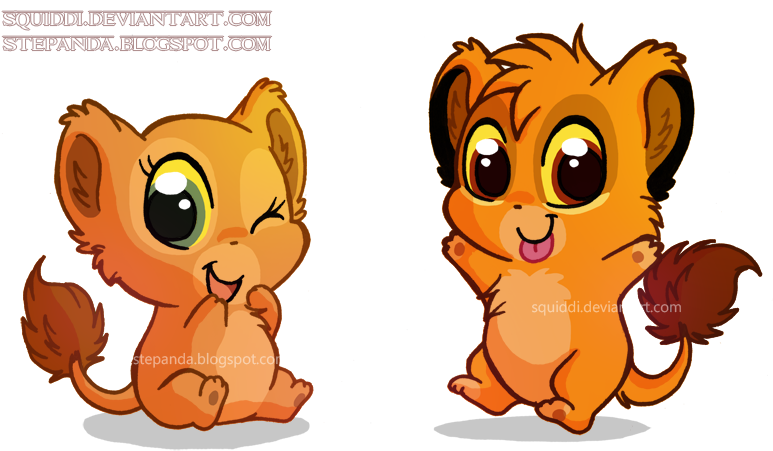 Freeuse Chibi Nala And By Stepandy On Deviantart - Simba Et Nala Kawaii (800x465), Png Download