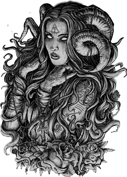 Dark Black Satan Satanic Devil Illuminati - Satanic Drawing (423x589), Png Download