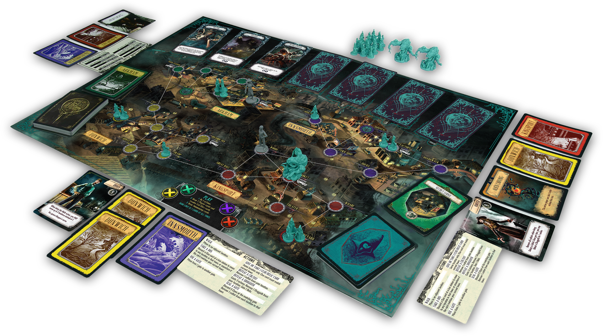Enlarge - Pandemic Reign Of Cthulhu Board Game (2000x1242), Png Download