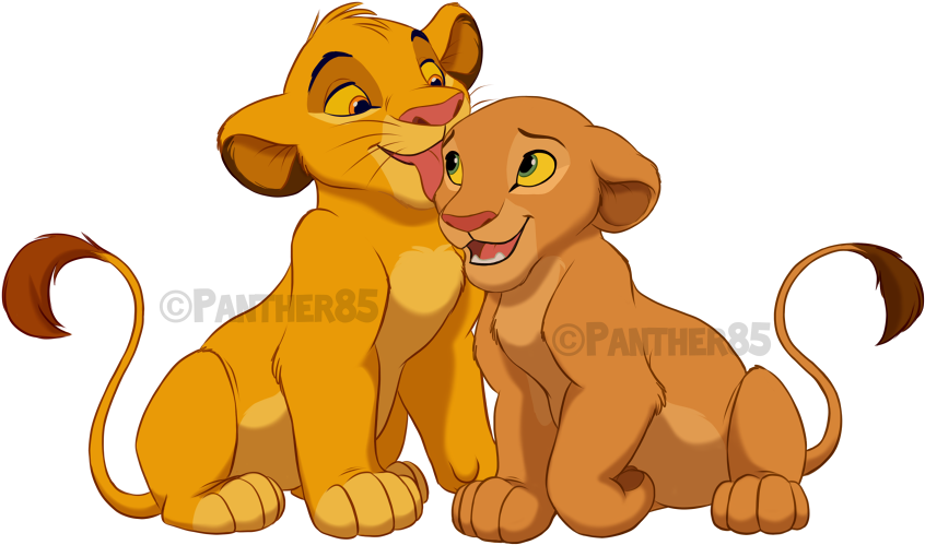 Lion Nala Simba Drawing Fan Art - Simba And Nala Not Transparent (900x540), Png Download