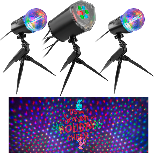 Mickey And Friends Lightsyncâ„¢ Led Projectionâ„¢ Spotlights - Gemmy Industries (600x600), Png Download