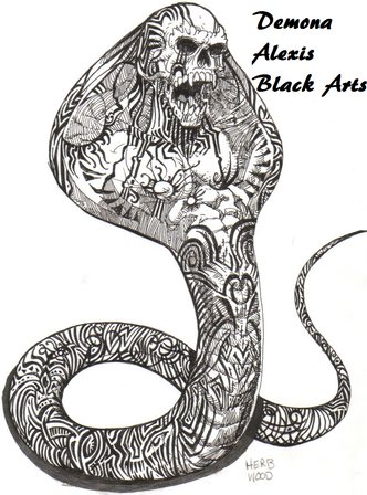 In The Name Of Satan, As Magistra High Priestess Demona - Snake Sketch Cobra (332x448), Png Download
