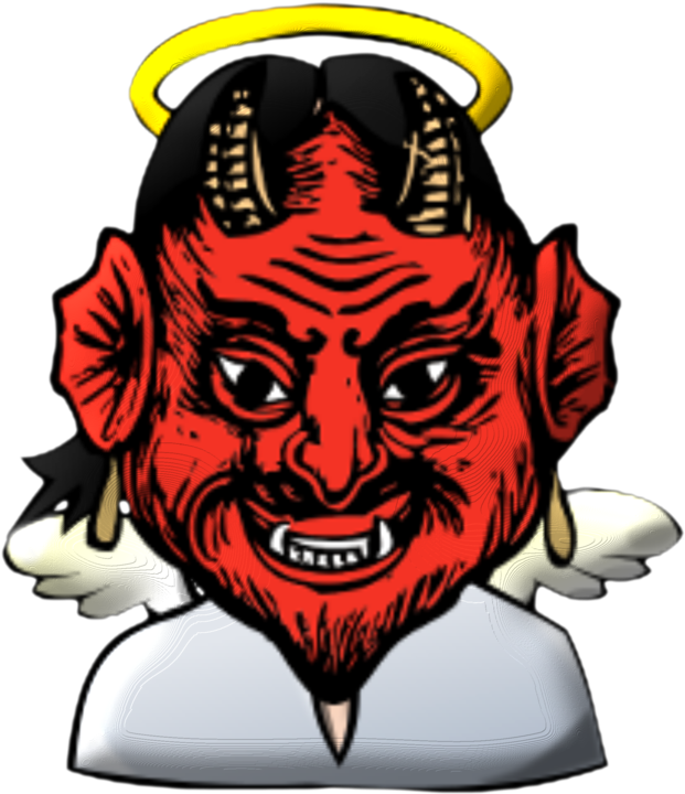 Lucifer Devil Satanism Demon - Halloween-teufel-aufkleber Runder Aufkleber (662x750), Png Download