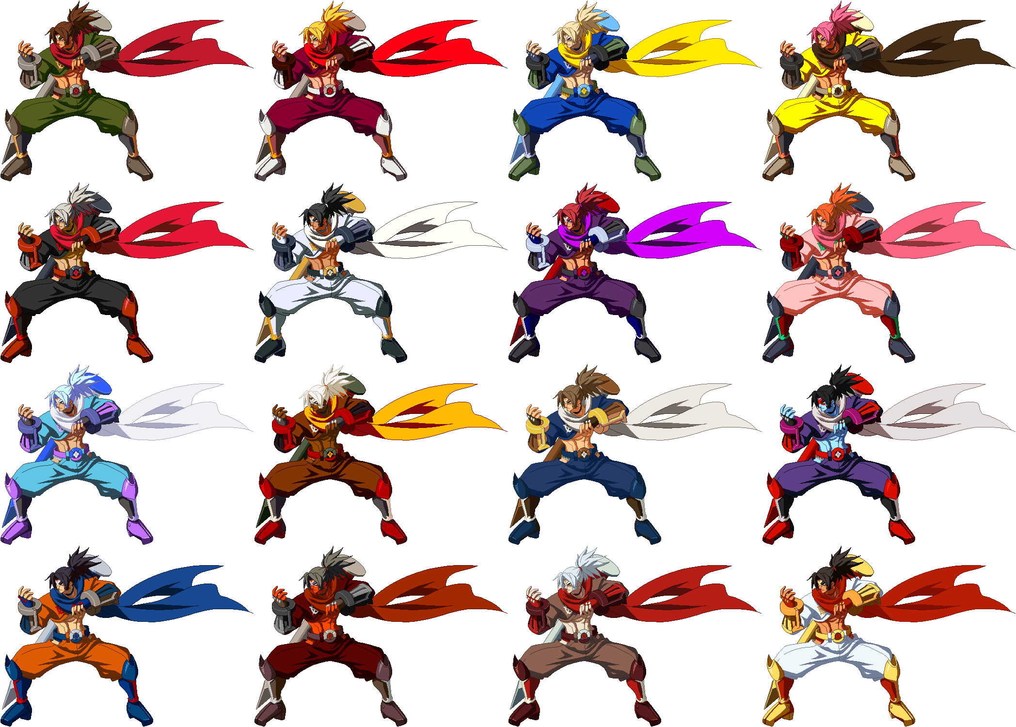 Bbcp Bang Color Palettes - Blazblue Central Fiction Color Palettes (2096x1500), Png Download