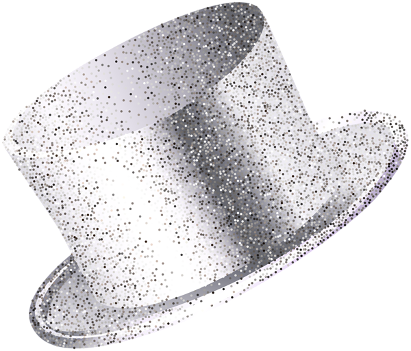 New Year Party Hat Silver Png Clip Art Image - Gold Top Hat Png (600x513), Png Download