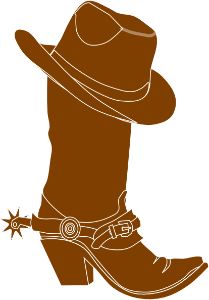 Jpg Freeuse Download Boot Clip Art At Clker Com Vector - Brown Cowboy Boots Clipart (414x593), Png Download
