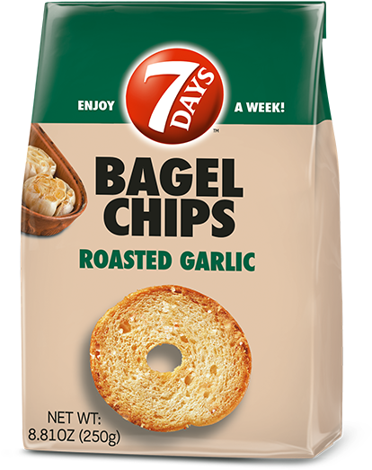 17 Oz - 7 Days Bagel Chips, Roasted Garlic - 3.17 Oz (815x580), Png Download