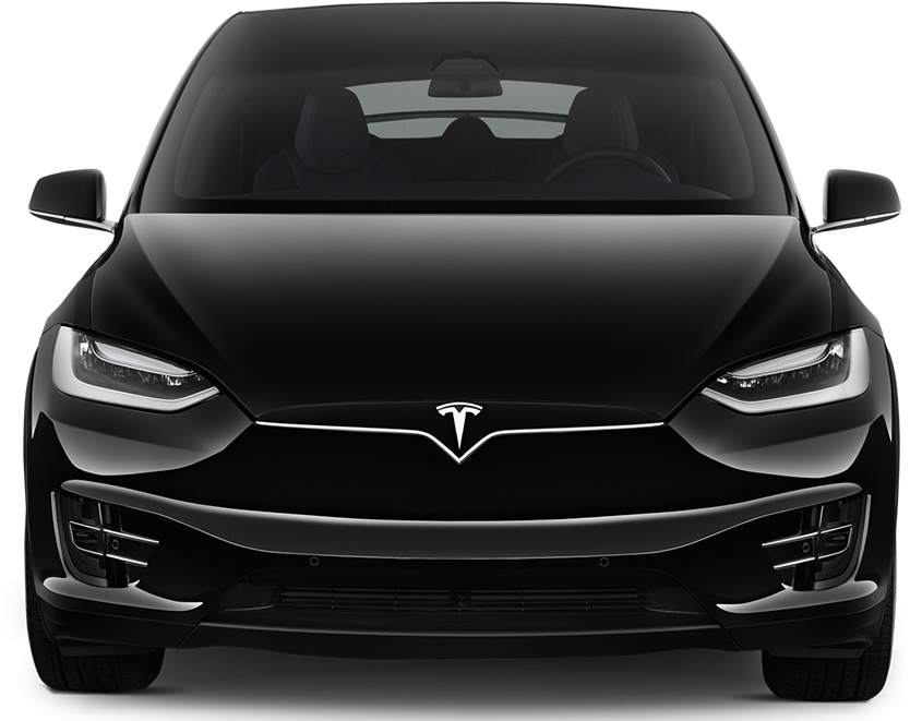 Locations - Tesla Model X Black Front (1600x685), Png Download