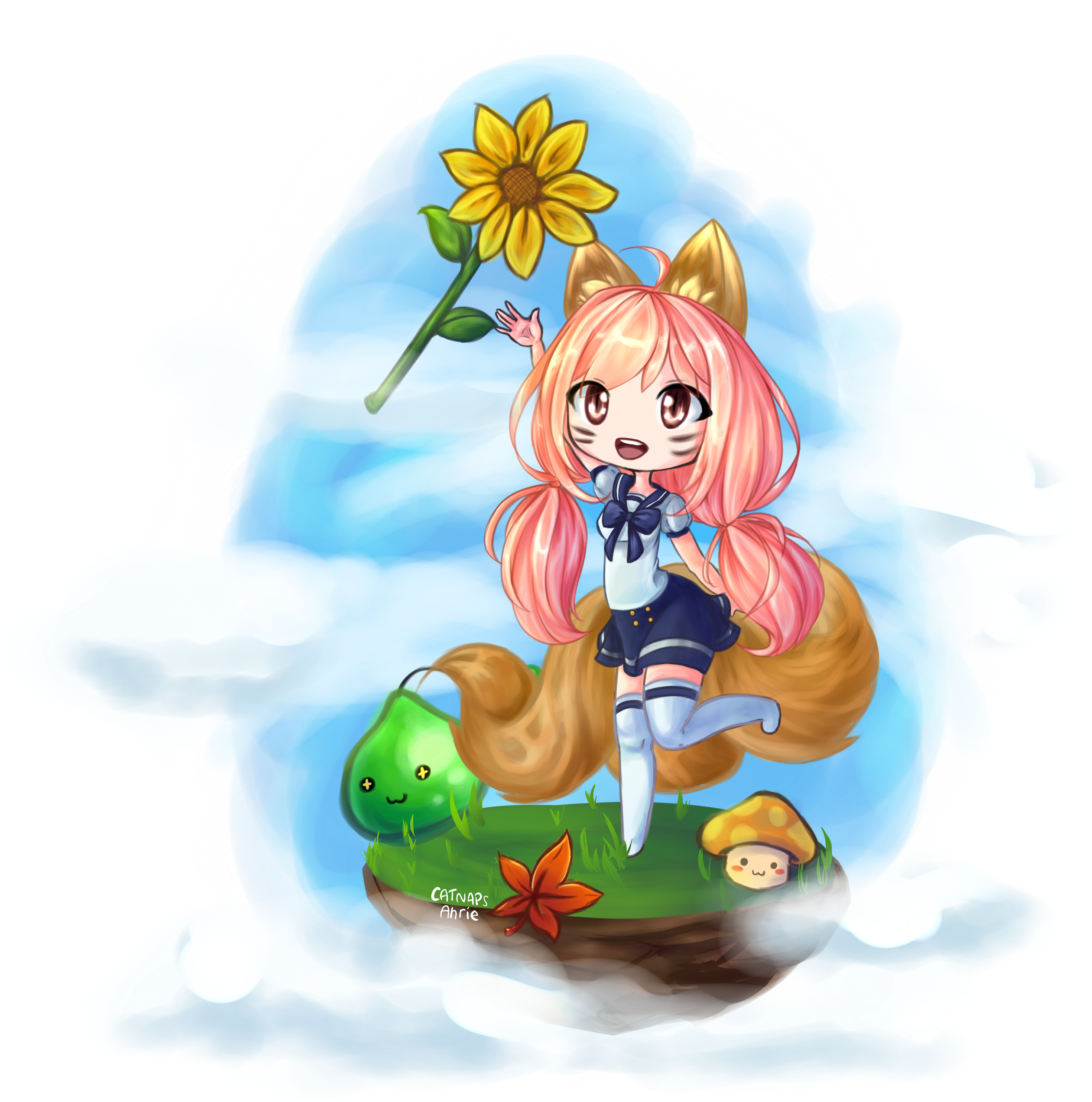 Ahrie Catnapsart Maplecontest Width=676&height=676 - Portable Network Graphics (3000x3000), Png Download