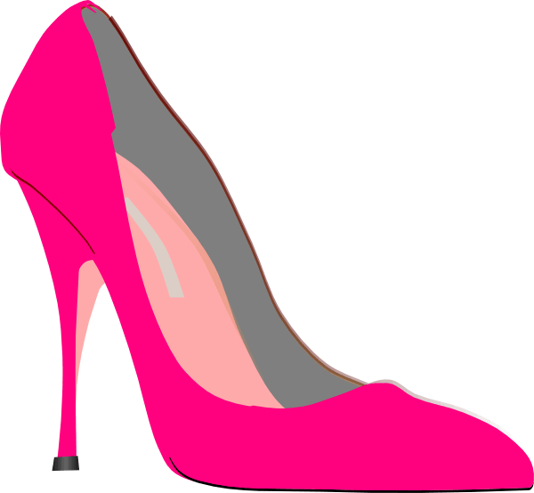 Pink High Heel Shoes Clipart - Pink High Heel Clipart (600x554), Png Download
