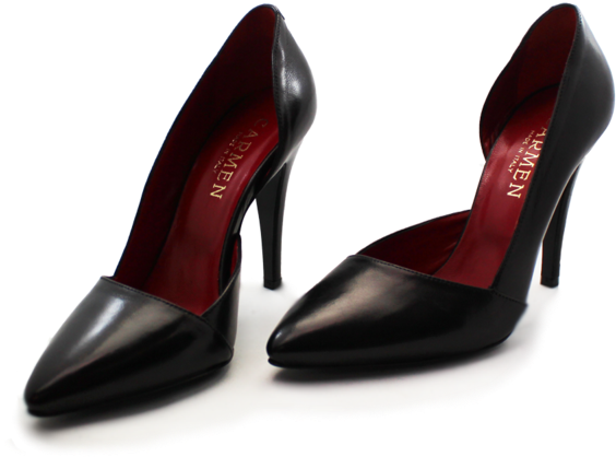 Carmen Leather High Heels - High-heeled Shoe (600x461), Png Download