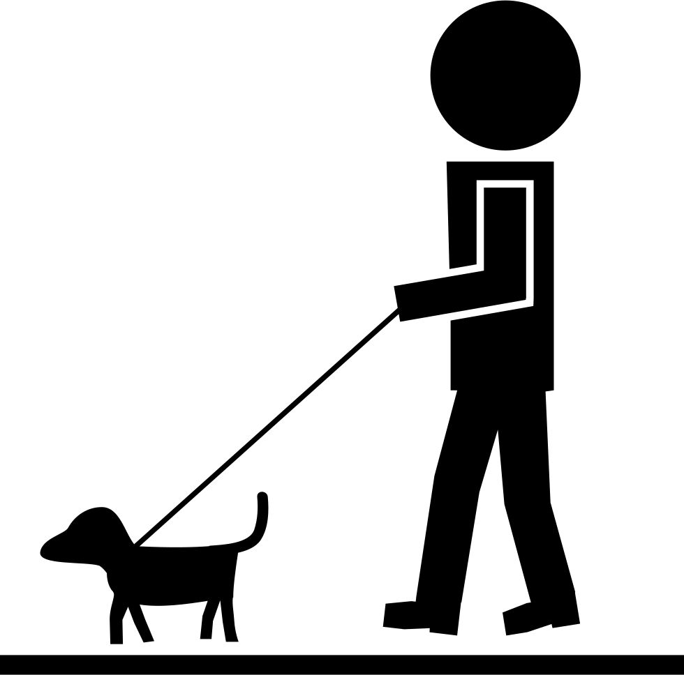 Man Walking With Pet Dog And A Cord Comments - Perro Y Humano Animado (980x968), Png Download