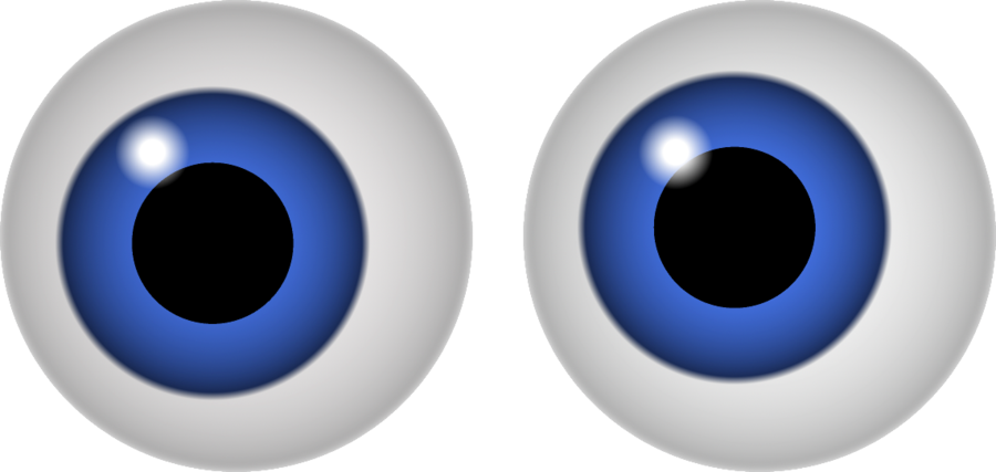 Eye Clipart Bee - Big Blue Eyes Cartoon (900x427), Png Download