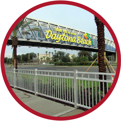 Ornamental Fencing - Welcome To Daytona Beach (394x395), Png Download