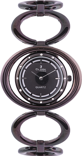 Clarkford Stylish Chain Watch Black - Portable Network Graphics (475x510), Png Download