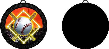 Black Baseball Diamond Medal - Baseball (531x452), Png Download