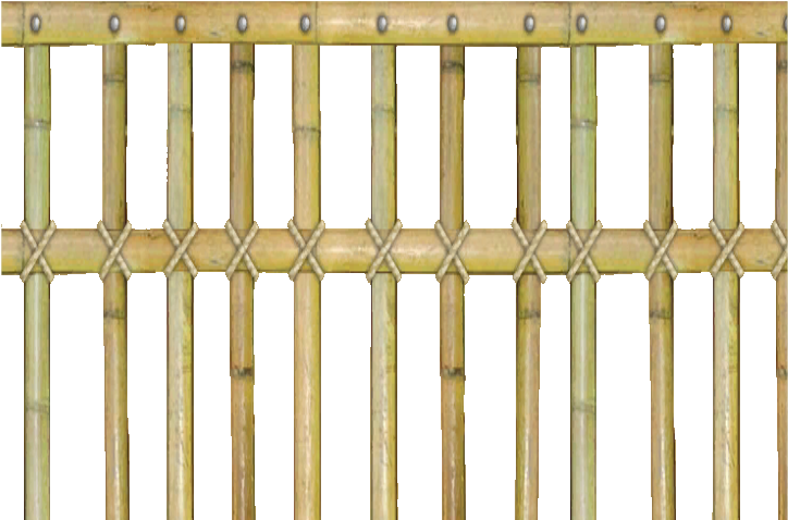 Open Bamboo Pole Fence - Bamboo Fence Png (727x727), Png Download