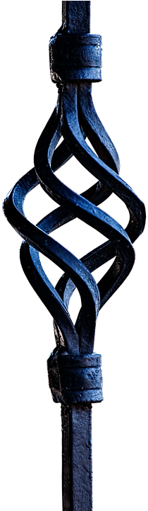 Laminated Poster Art Railing Metal Fence Wrought Iron - Iron Ornament (382x720), Png Download