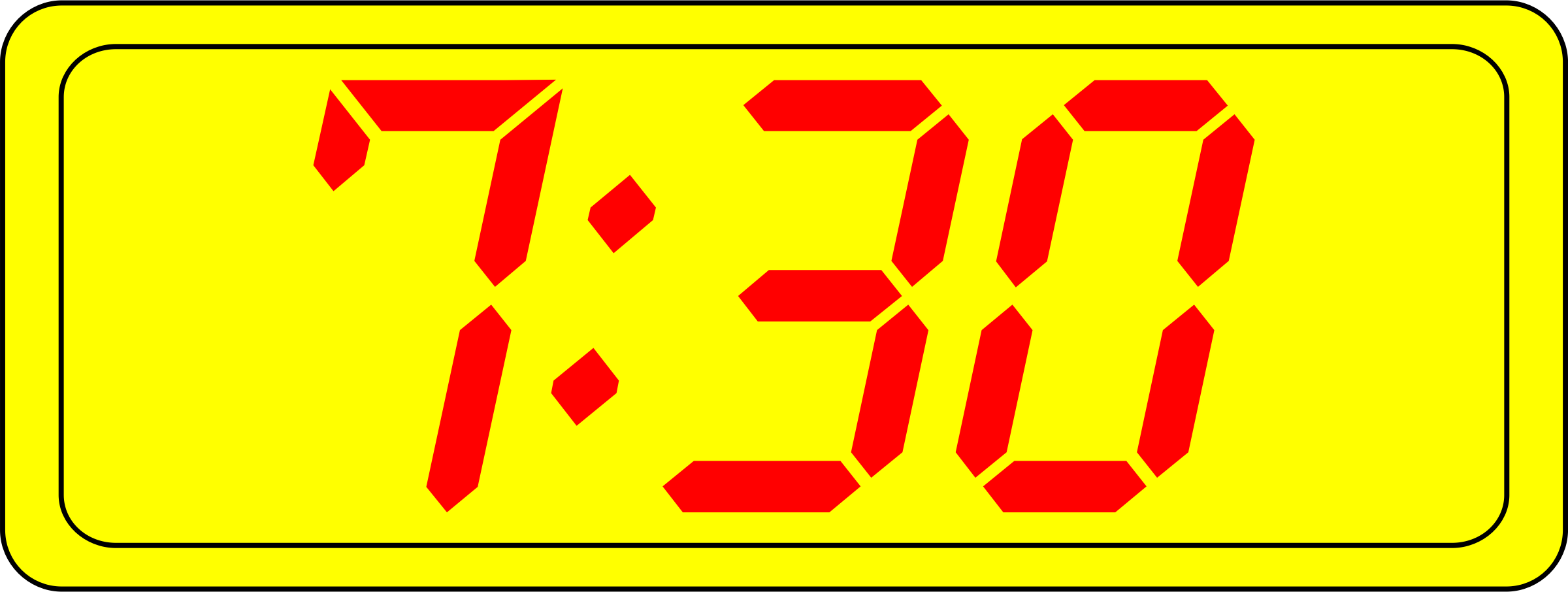 Big Image - Digital Clock Clip Art (2400x906), Png Download