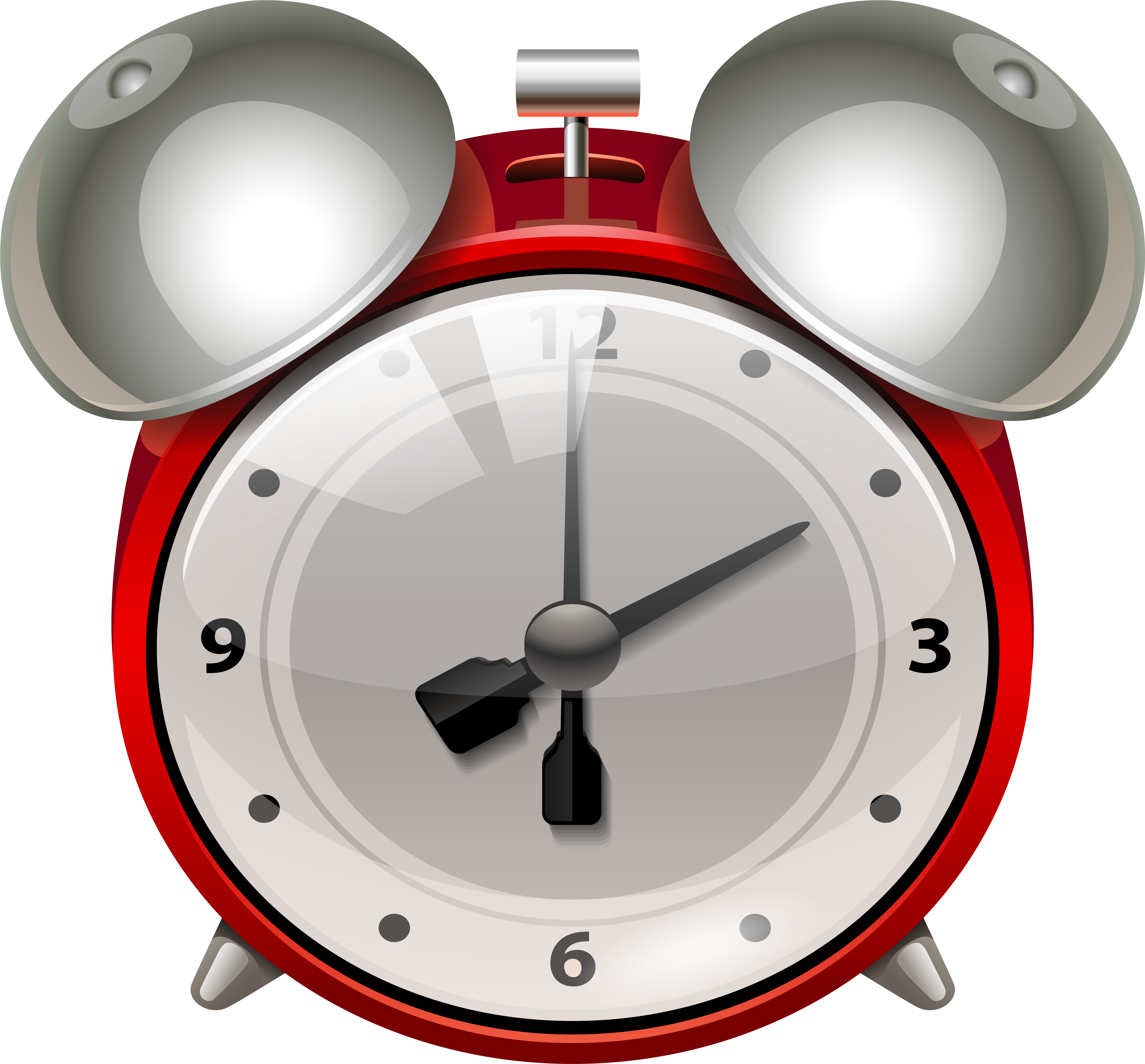 Red Alarm Clock Png Clip Art - Alarm Clock (6467x6008), Png Download