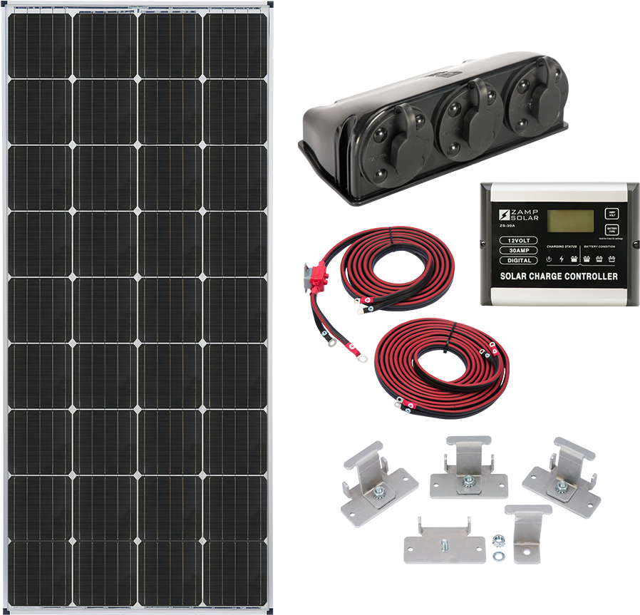 Kit1005-nobg - Zamp Solar Zs-us-160-30a-dx 160-watt Deluxe Solar Kit (1000x1000), Png Download