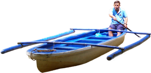 Asianboatfrontangle - Man In Boat Png (568x300), Png Download