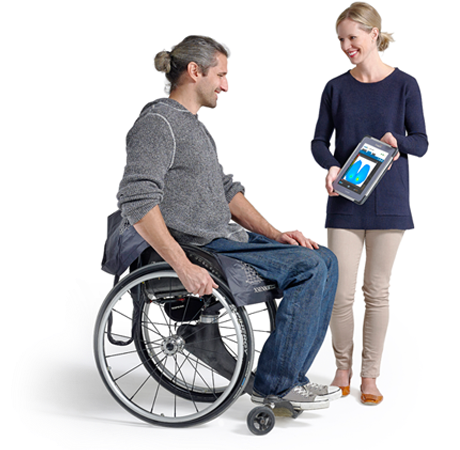 Wheelchair Vector - Person In Wheelchair Png (554x449), Png Download