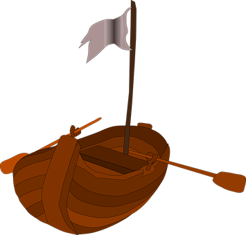 Pirate Rowboat, Pirates, Rowboat, Boat - Clip Art (355x340), Png Download