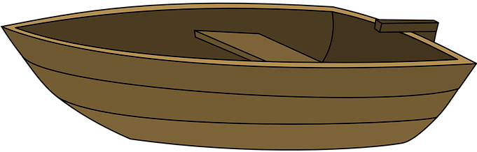 Boat Wood Rowing Simple Small Bench Rudder - รูป การ์ตูน เรือ พาย (680x340), Png Download