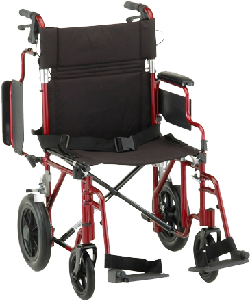 22" Lightweight Transport Chair W/hand Brakes (500x500), Png Download