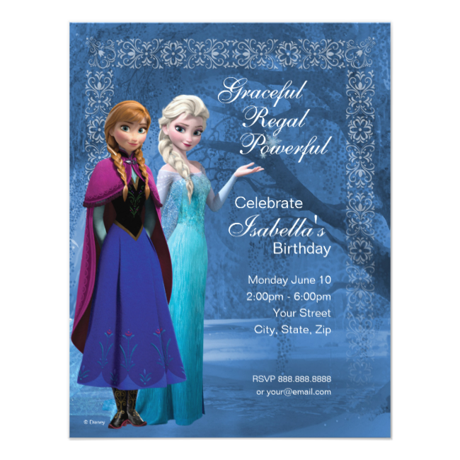 Frozen Anna And Elsa Snowflake Birthday Invitation - Disney Frozen Birthday Wishes (650x650), Png Download