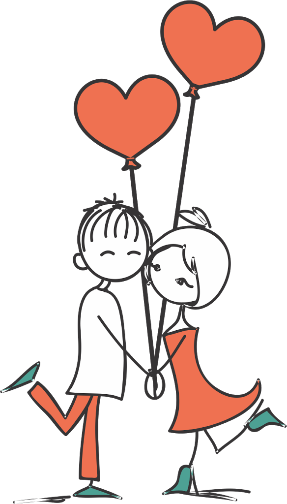 Stick Figure Couple Png Clipart Stock - Casal Desenho Png (584x1024), Png Download