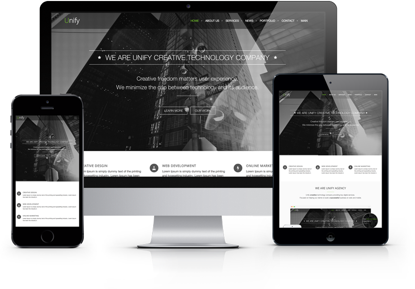 Full-mockup - Desktop Ipad Iphone Mockup (1000x600), Png Download