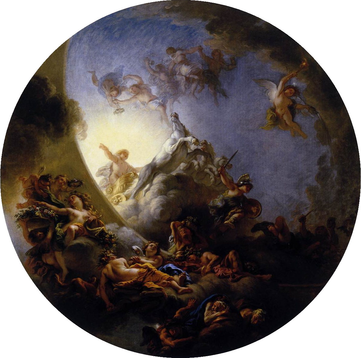 Sunrise With The Chariot Of Apollo - Triumph Of French Painting (1192x1179), Png Download