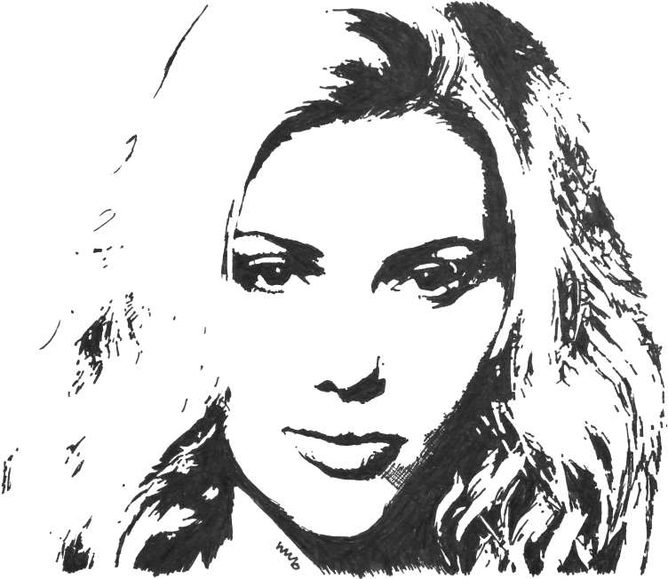 Scarlett Johansson - Scarlett Johansson Stencil (1000x667), Png Download